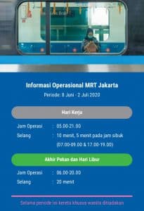 Perubahan Jadwal Operasional MRT Jakarta dalam PSBB Masa Transisi